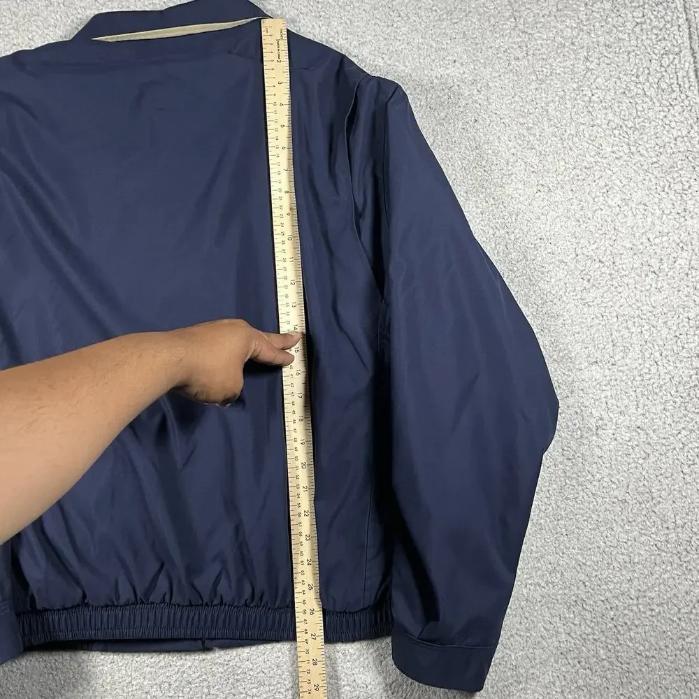 Polo Ralph Lauren Jacket Mens XL Blue Full Zip Bomber Lined Windbreaker VTG